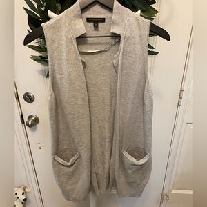 Banana Republic Minimalist Gray Open Front Knit Vest Sleeveless Cardigan XS